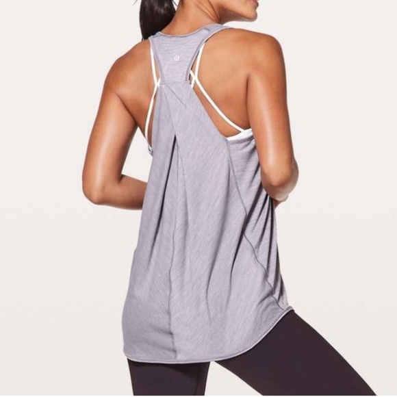 Lululemon Essential Tank Top Racerback Flowy Heathered Dusty Dawn Purple Size 6 - Picture 1 of 9